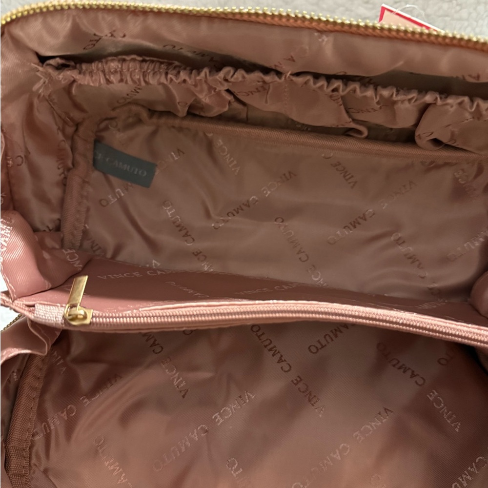 Vince Camuto Blush Pink Quilted Cosmetic Bag NWT - Picture 6 of 10